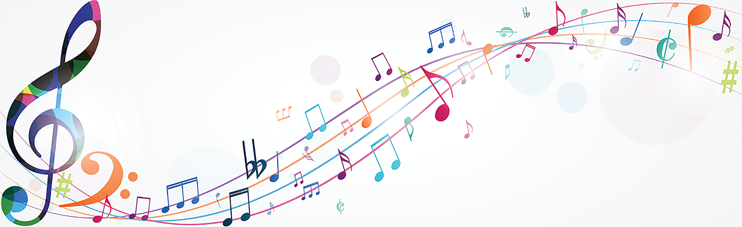 colourful music notes